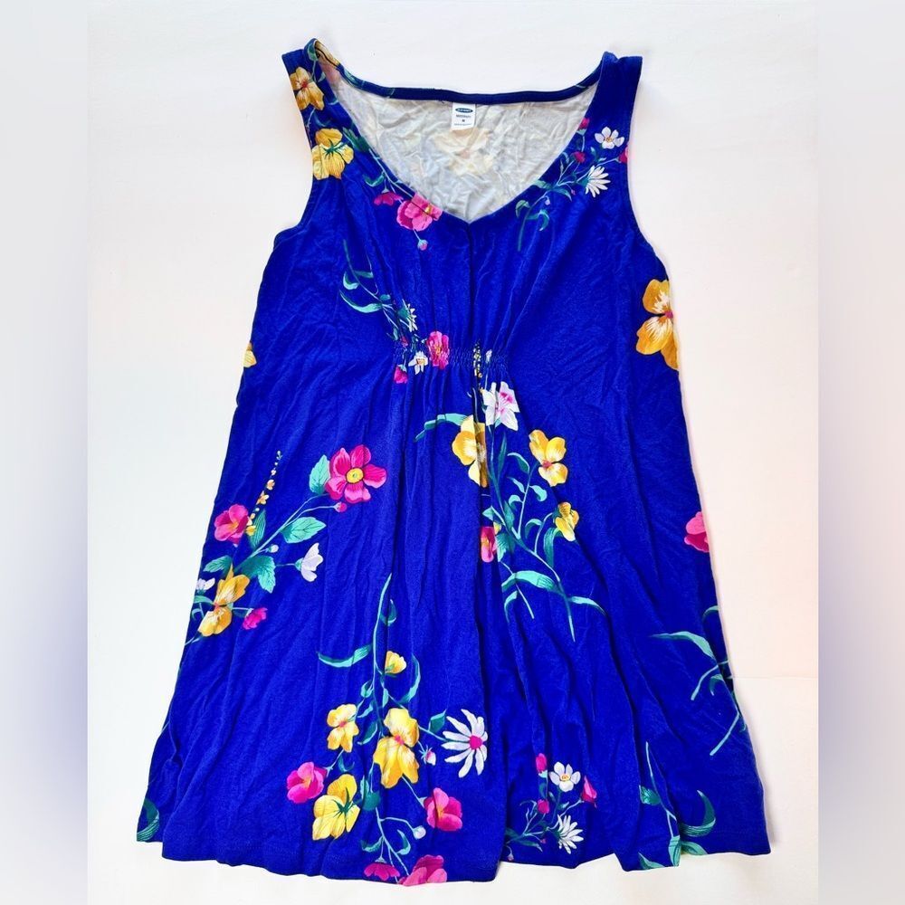 Old Navy Maternity Blue Floral Tank Top Size Medium